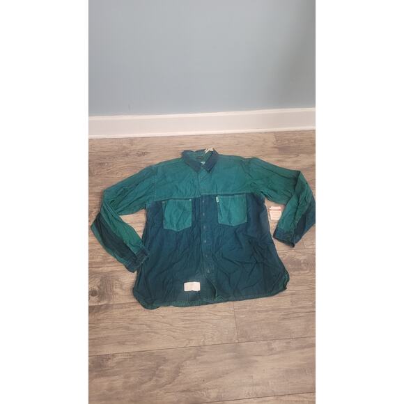 Vintage Sunrider Shades Shirt 3XL Made in Canada Green Button-Up NWT Minor Stain - Picture 1 of 7
